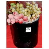 SMALL CROCK AND ARTIFICIAL FRUIT