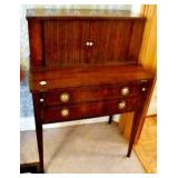 ENGLISH EDWARDIAN TAMBOUR WRITING DESK MAHOGANY