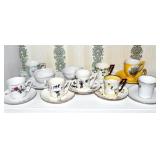 10 SMALL CUPS AND SAUCERS