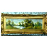 LINDER SIGNED CHALK PASTEL LANDSCAPE HARRY LINDER