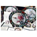 COLLECTION OF 7 BIRD PLATES W/ COA