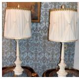 ROSE ACCENTED TABLE LAMP PAIR WITH SHADES 41" H