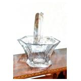 HEISEY "HEXIGON PLAIN" GLASS BASKET 11" H