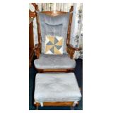 OAK GLIDER ROCKER & OTTOMAN