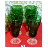 SET OF 6 "COLONIAL DAME" WATER GOBLETS FOREST