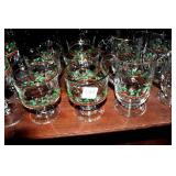 LIBBEY "HOLLY & BERRY" GLASSWARE 20 PLUS PIECES