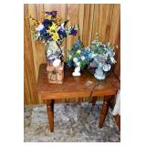 BASKET, ARTIFICIAL FLOWERS, FAN ETC
