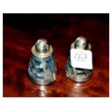 STERLING TRIMED SALT & PEPPER SET