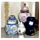 5 GINGER/TEMPLE JARS