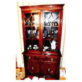 MAHOGANY CHINA HUTCH 36" W X 16" D X 72" H