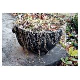 TWO CAST IRON FOOTED POTS