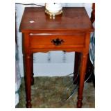 LAMP AND SINGLE DRAWER TABLE TABLE MEASURES 18" W
