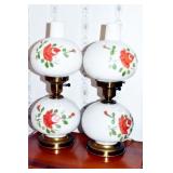 PAIR FLORAL LAMPS