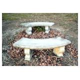PAIR CONCRETE BENCHES 52" W X 16" H