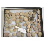 COLLECTION OF RIVER COVVLES AND GAME STONES