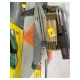 SPEED SQUARE, STRAIGHT EDGE, FOLDING RULER, ETC