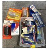 ASSORTED CAR PARTS, FILTERS ECT