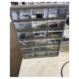 PARTS BIN WITH ASSORTED NUTS AND BOLTS