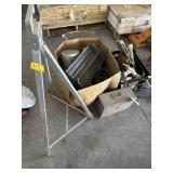 EASEL, BOLTS,METAL FILE BOX AND TOOL BOX