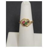 10K YELLOW GOLD AND 5 BIRTHSONES RING
