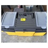 EMPTY TOOL BOX AND ASSORTED BOLTS