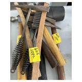 10 HAMMERS, WIRE BRUSHES, ETC.