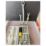 NUT DRIVER SET AND 3 RANDOM WRENCHES