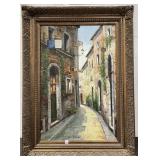 OLD WORLD STREET VIEW - OIL ON CANVAS - ARTIST