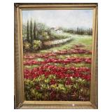 POPPY FIELD BY DAISY - OIL ON CANVAS - FRAMED