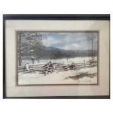 SPLIT RAIL FENCE IN SNOW BY JIM GRAY - PRINT -