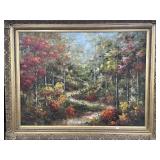 SPRING PATH THROUGH THE WOODS - OIL ON CANVAS -