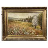 LANDSCAPE FIELD OF FLOWERS - OIL ON CANVAS -