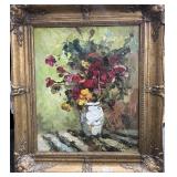 STILL LIFE - FLORAL - OIL ON CANVAS - ARTIST