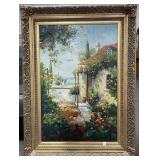 OLD WORLD ENTRY GARDEN BY COLMAN - OIL ON CANVAS -