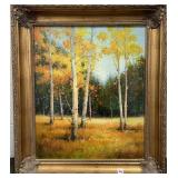 BIRCH TREES - OIL ON CANVAS - ARTIST SIGNED -