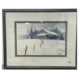 BARN IN SNOW BY LARRY BURTON - PRINT - #582/700