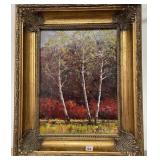 BIRCH TREES BY MATT THOMAS - OIL ON CANVAS -