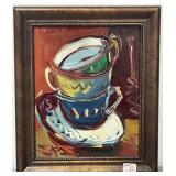 ABSTRACT - COFFEE CUPS - OIL ON CANVAS
