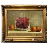 STILL LIFE - FRUIT BY S. MARONI - OIL ON CANVAS