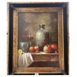 STILL LIFE - FRUIT AND JUG - OIL ON CANVAS - NO