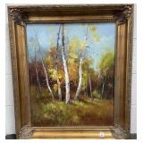 BIRCH TREES - OIL ON CANVAS - ARTIST SIGNED -