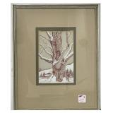 OLD TREE BY RANDY LAWS - ORIGINAL WATERCOLOR