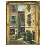 OLD WORLD STREET VIEW - ARTIST SIGNED - OIL ON