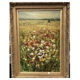 FIELD OF FLOWERS BY R. ROSIN - OIL ON CANVAS -