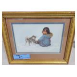 "CHILD AND PUP" BY DOROTHY FRANCIS - PRINT -