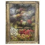 FLORAL LANDSCAPE - OIL ON CANVAS - NO ARTIST