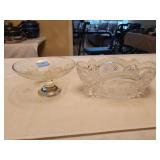 CRYSTAL CENTERPIECE BOAL AND COMPOTE