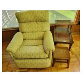 RECLINER, STEP BACK END TABLE AND STEP STOOL