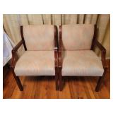 PAIR OF UPHOLSTERED ARM CHAIRS