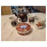 2 REPRODUCTION MUSHTACH CUPS, COFFEE CUP,